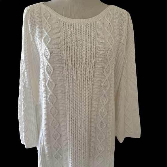 JEANNE PIERRE Sweaters - XL white cotton legging sweater